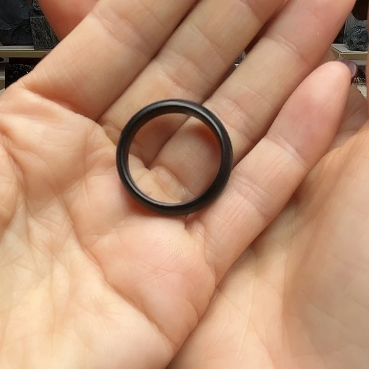 玻***雁和田玉（墨玉）未镶嵌手链素圈22.5