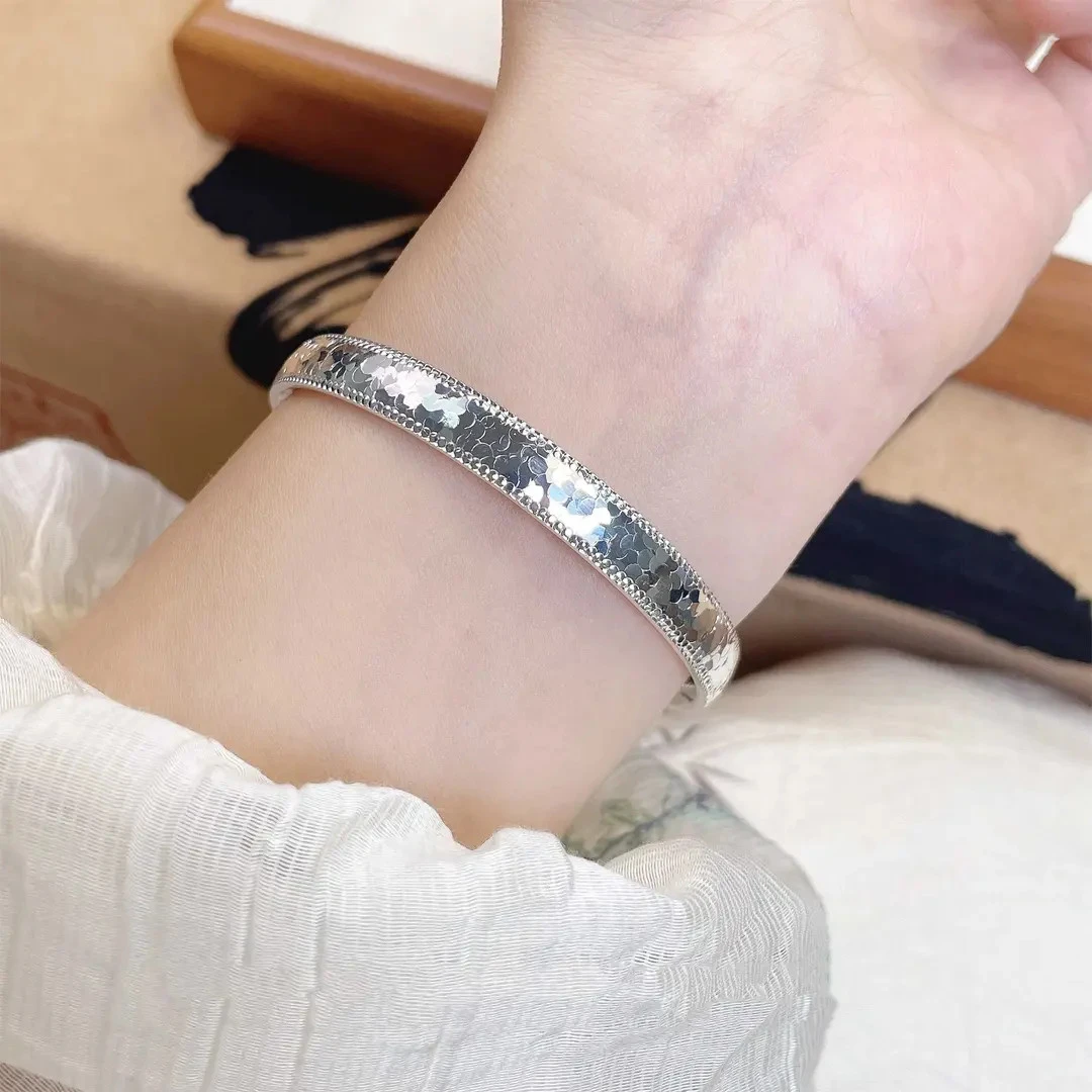 非遗手工泥鳅背碎冰冰镯女闭口镯百搭情人节礼物