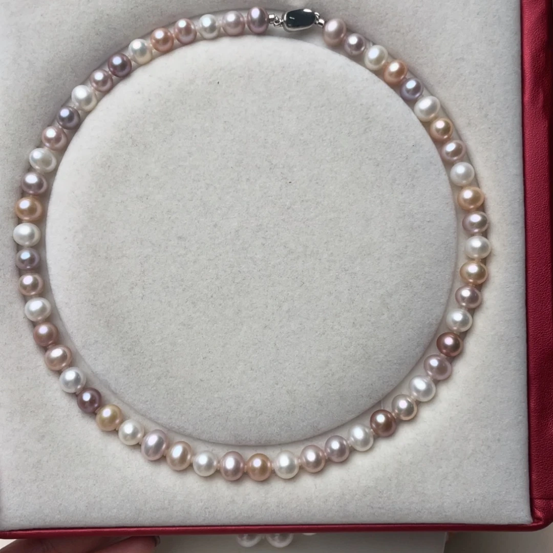 颈饰淡水珍珠银S925镶嵌8-9mm