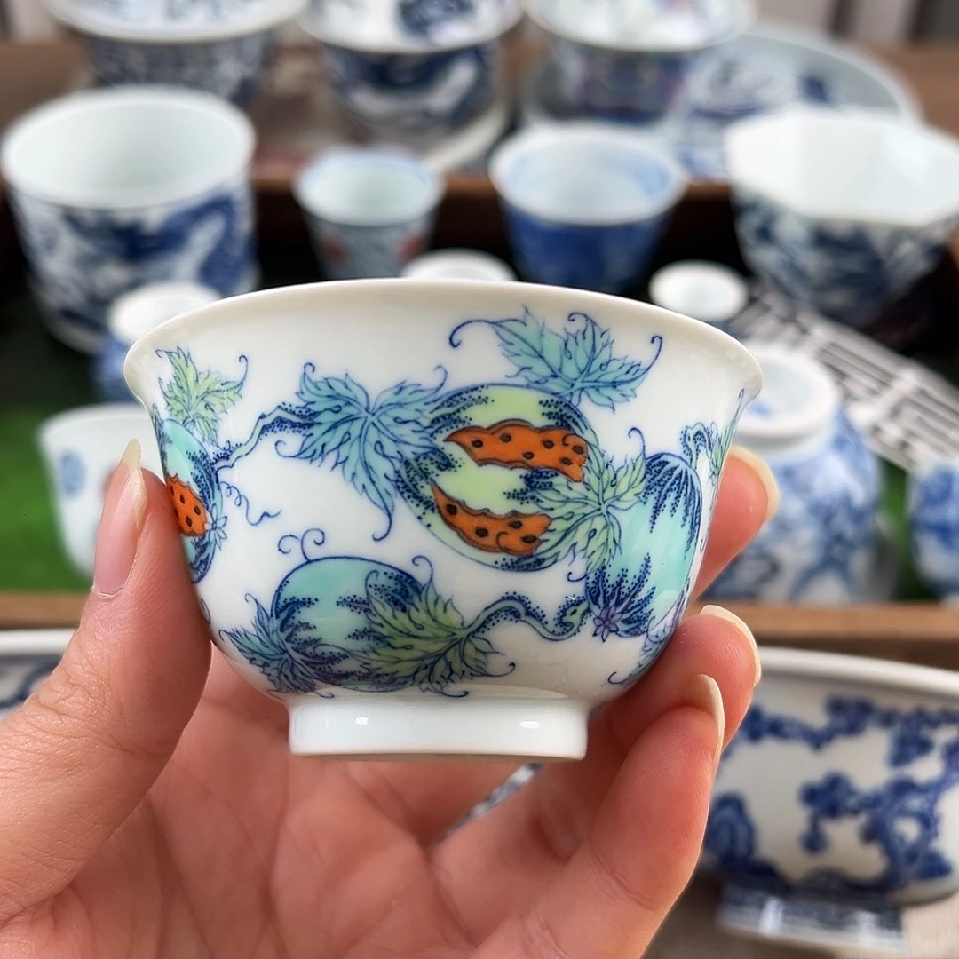 秦***三瓷杯子手工手绘杯子