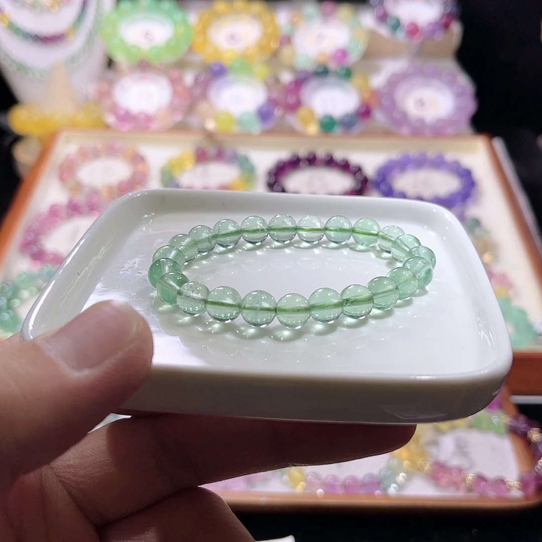 未镶嵌手链萤石薄荷绿8m