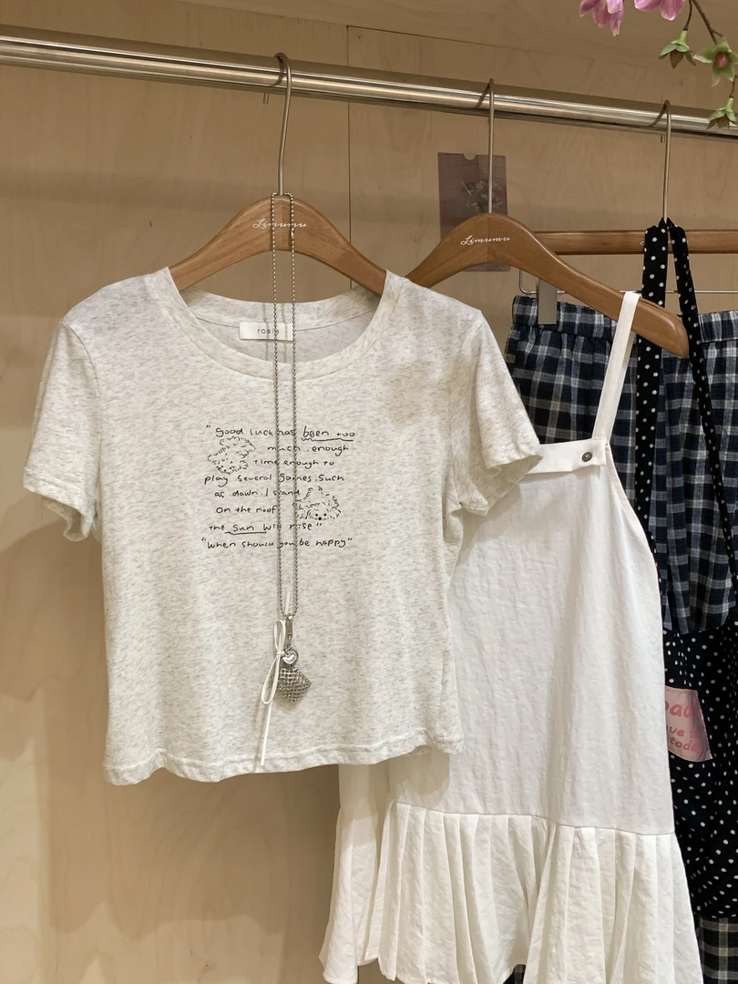 『李木木』夏款上新~~字母线条小狗短袖  R202