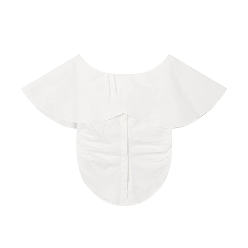 【九月专属】交叉荷叶边袖衬衫W6699