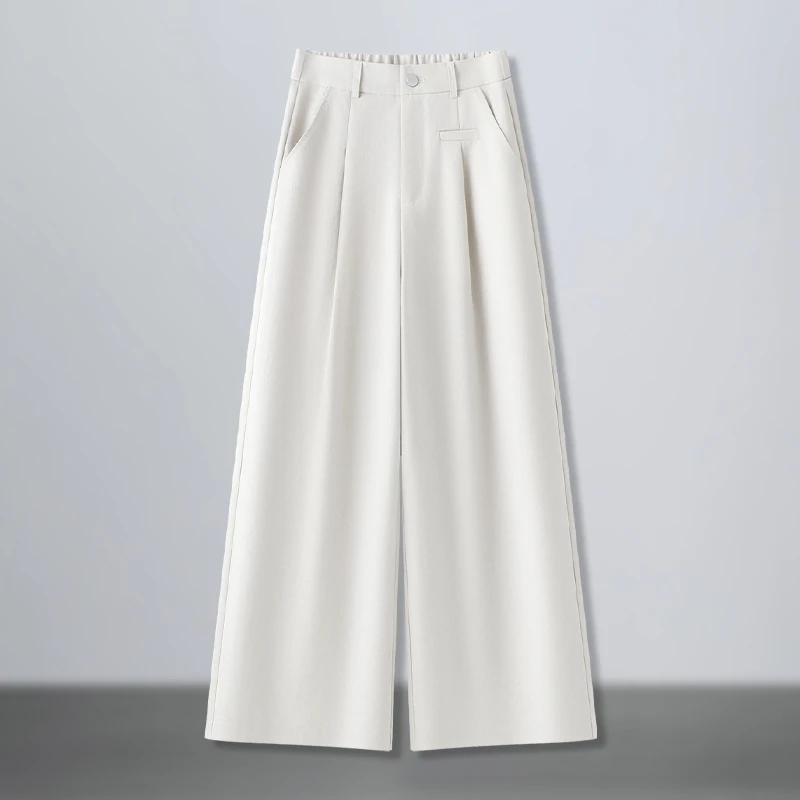 时尚休闲直筒西装裤女士2025新款夏季高腰宽松显瘦垂感九分阔腿裤