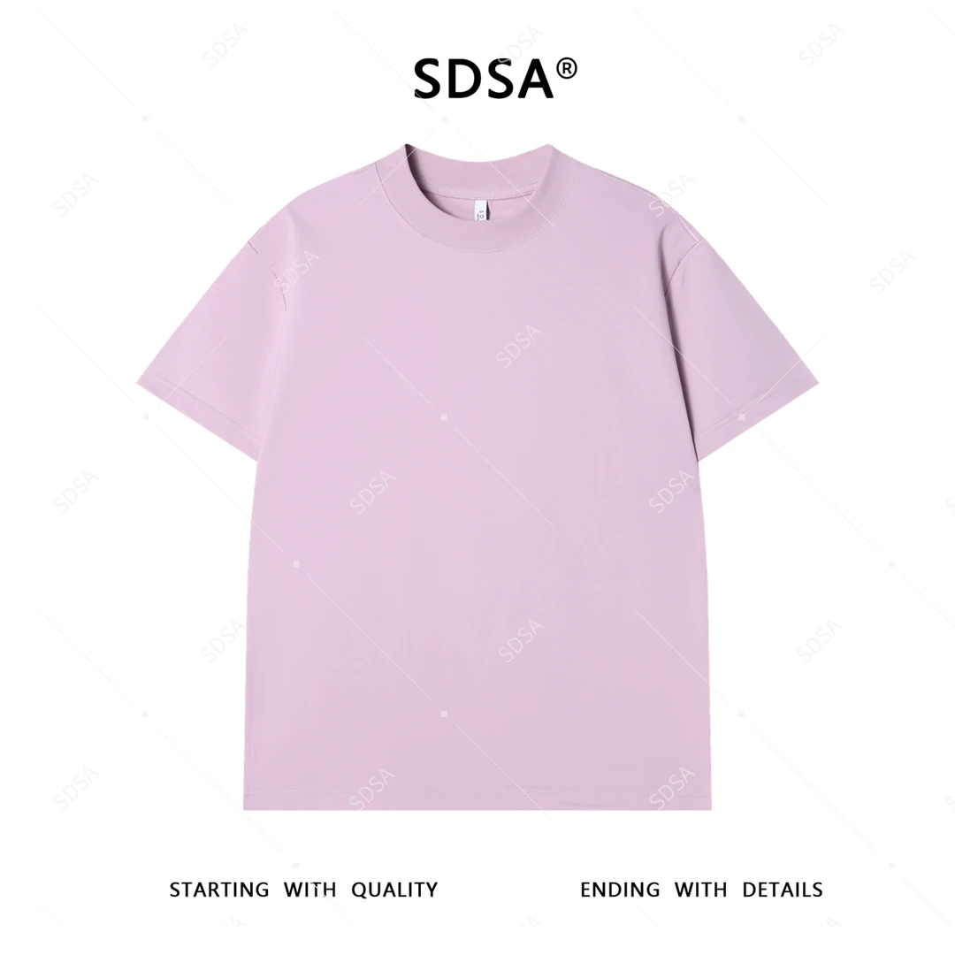 夏季高级感新款男士潮牌纯色净版短袖T恤百搭重磅潮流圆领上衣