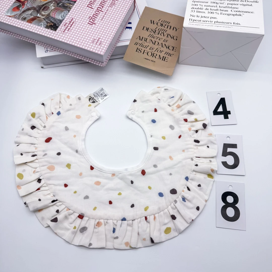 [458]大披肩直播Ins花边口水巾宝宝围嘴柔软防水围兜假领