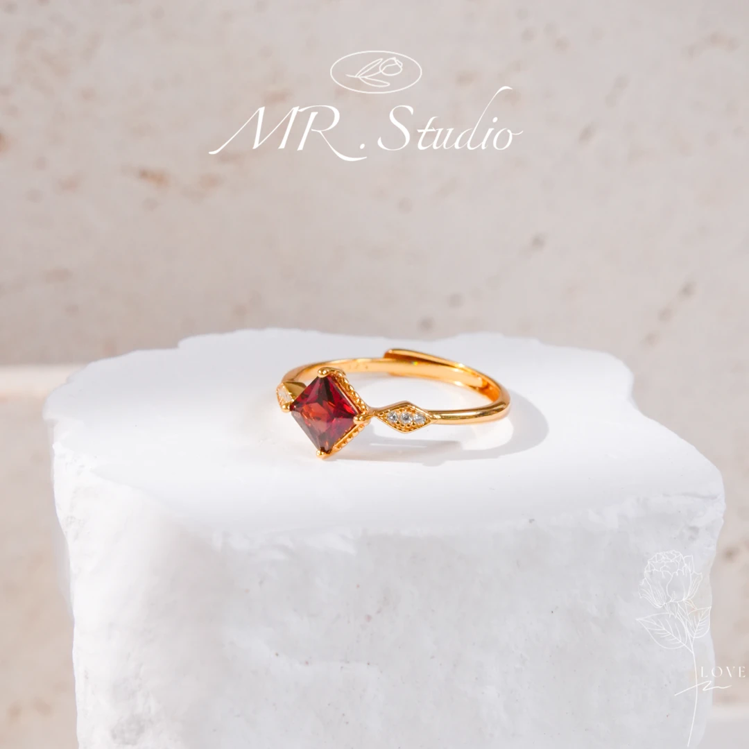 木润【石榴石】S925银石榴石戒指