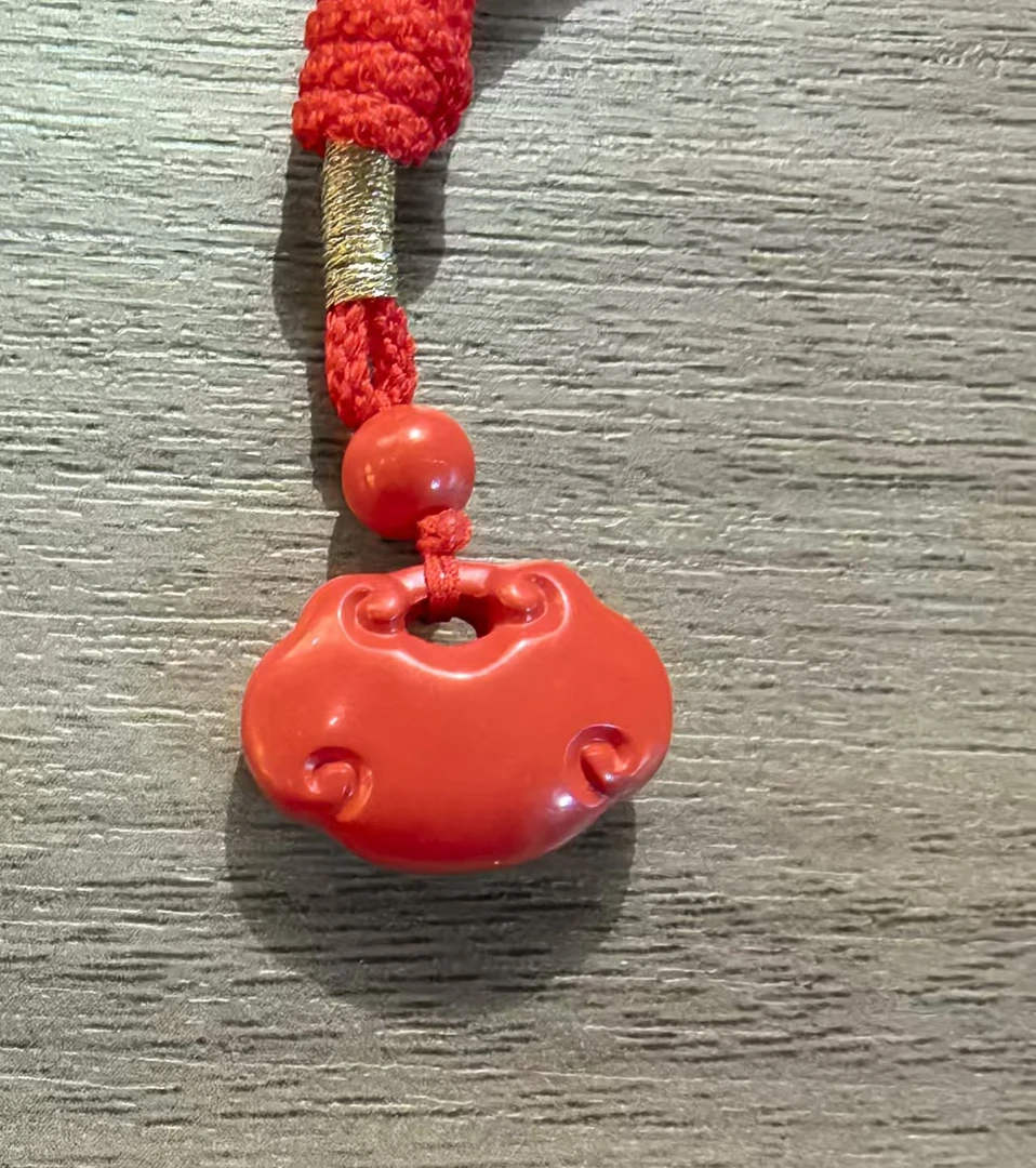 朱砂材质平安喜乐锁、平安扣