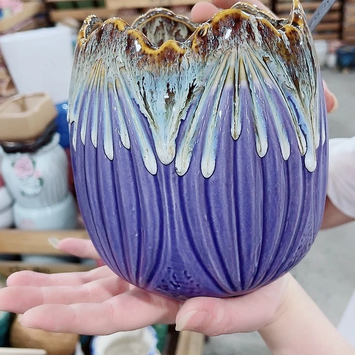 有孔，凑10元包邮陶瓷花盆发货！