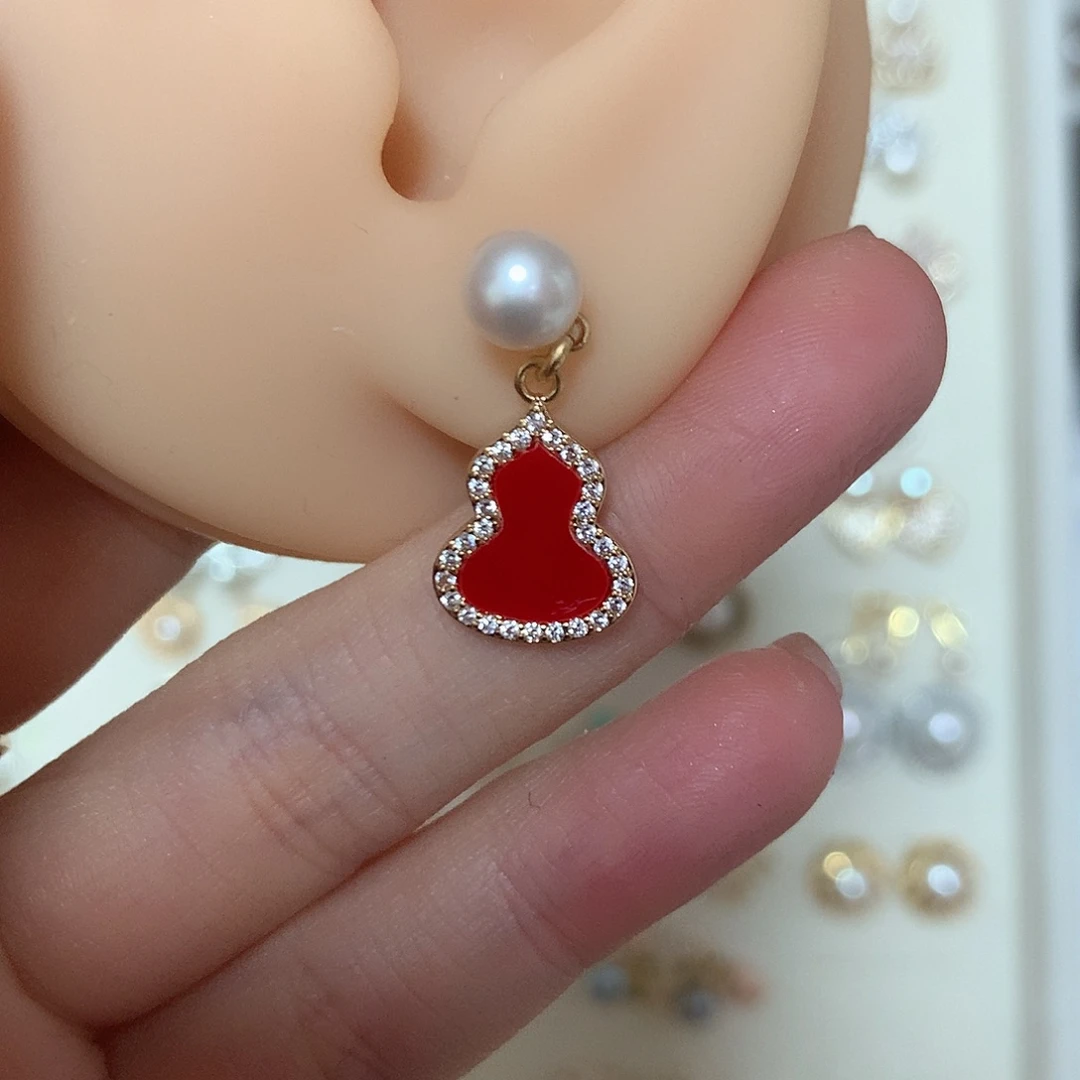 淡水珍珠耳饰合金