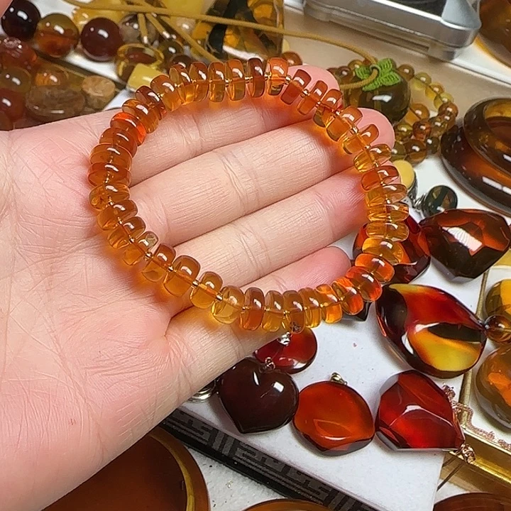 手链琥珀未镶嵌天然缅甸琥珀手串8.7克