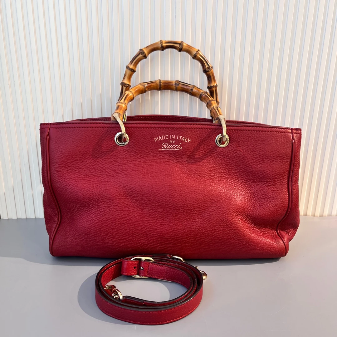 95新 GUCCI/古驰 琅迪 古驰竹节手柄托特包