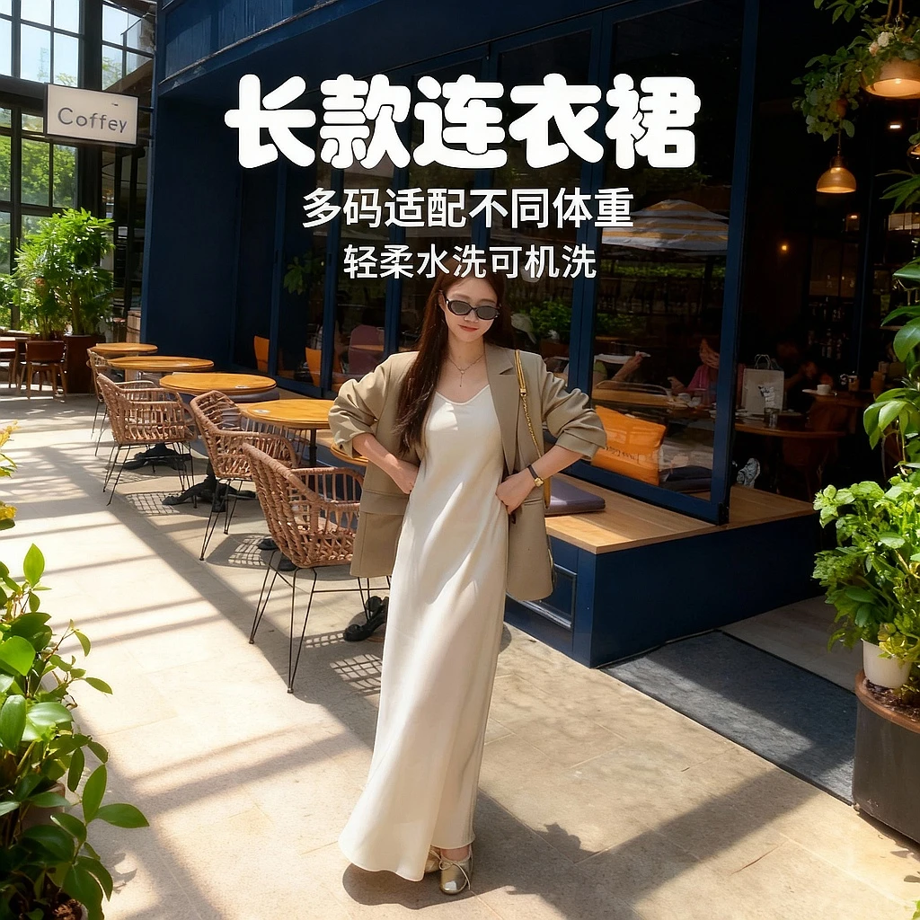 切糕自制【银河恋歌】小个子初秋流光风气质贵气质感吊带长款连衣裙