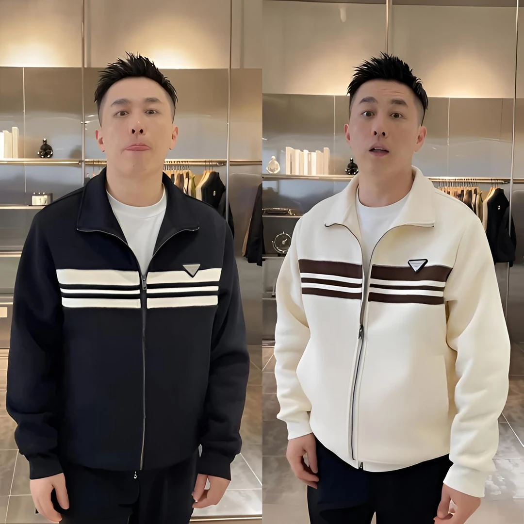 秋季新款拼接织带翻领休闲外套男时尚高级感轻奢慵懒风休闲开衫