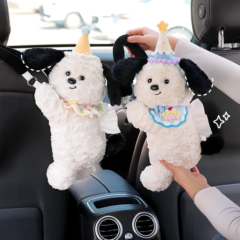 创意车载纸巾盒2025新款抽纸盒挂式高级感车内可爱装饰品纸巾挂袋