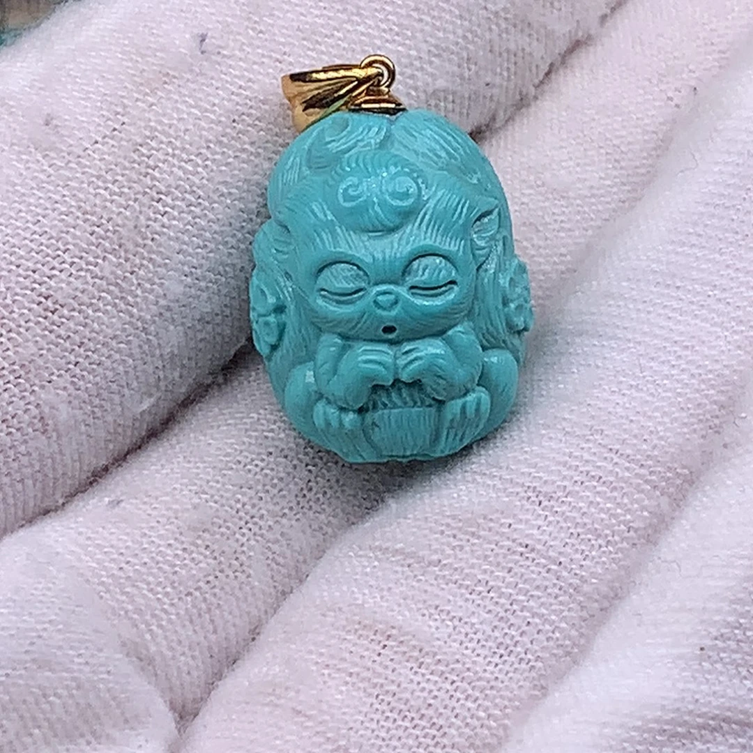 绿松石18K金镶嵌珠宝奇石