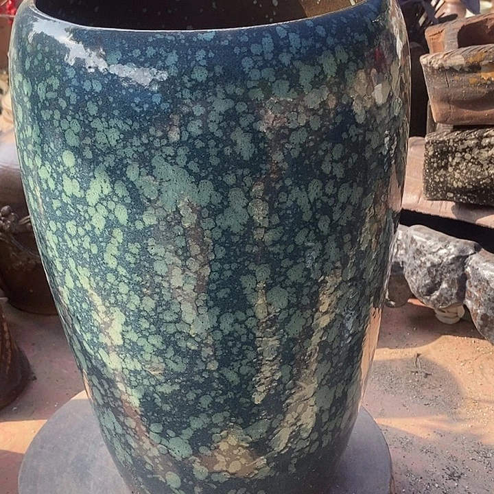 紫砂花盆内18高度33绿色