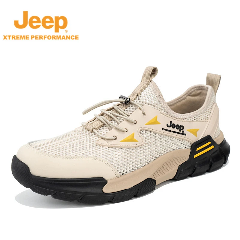 JEEP/吉普春季新款潮流百搭休闲鞋透气网面鞋轻便防滑登山徒步鞋