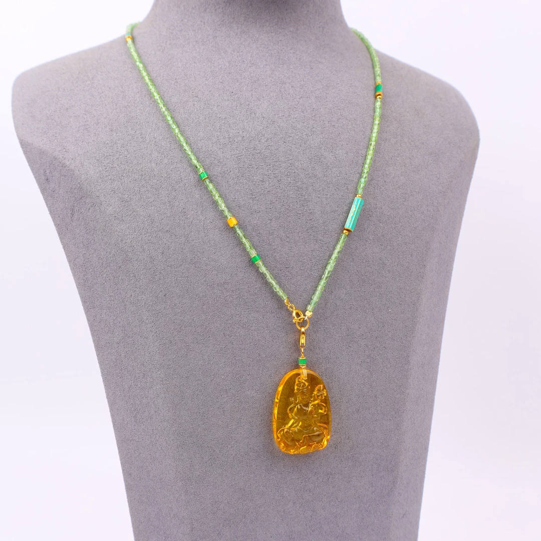 【心如珠宝赐福】金珀度母项链 XK02689