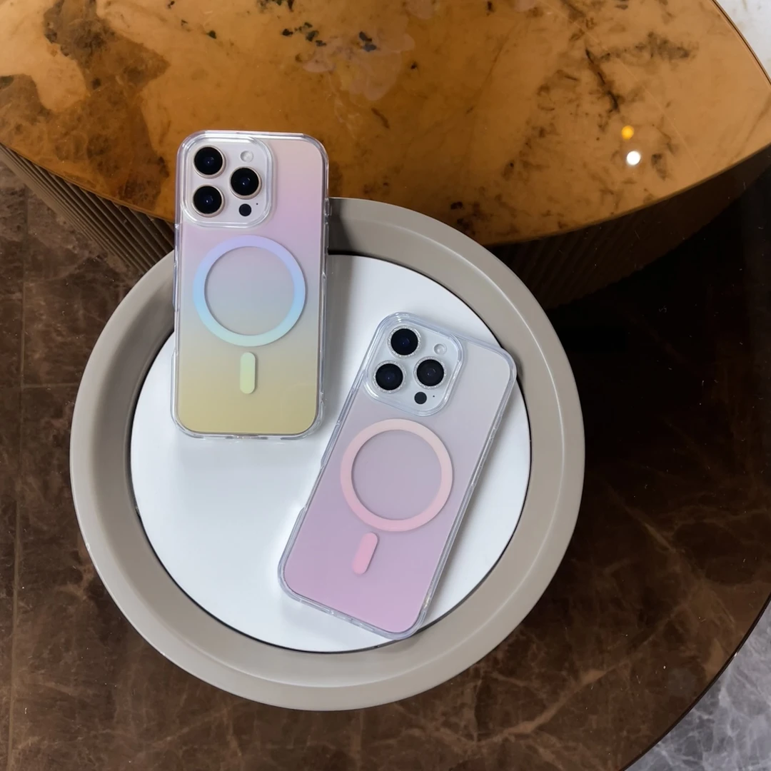 「多彩渐变磁吸壳」四色可选夏季新款渐变晕染手机壳