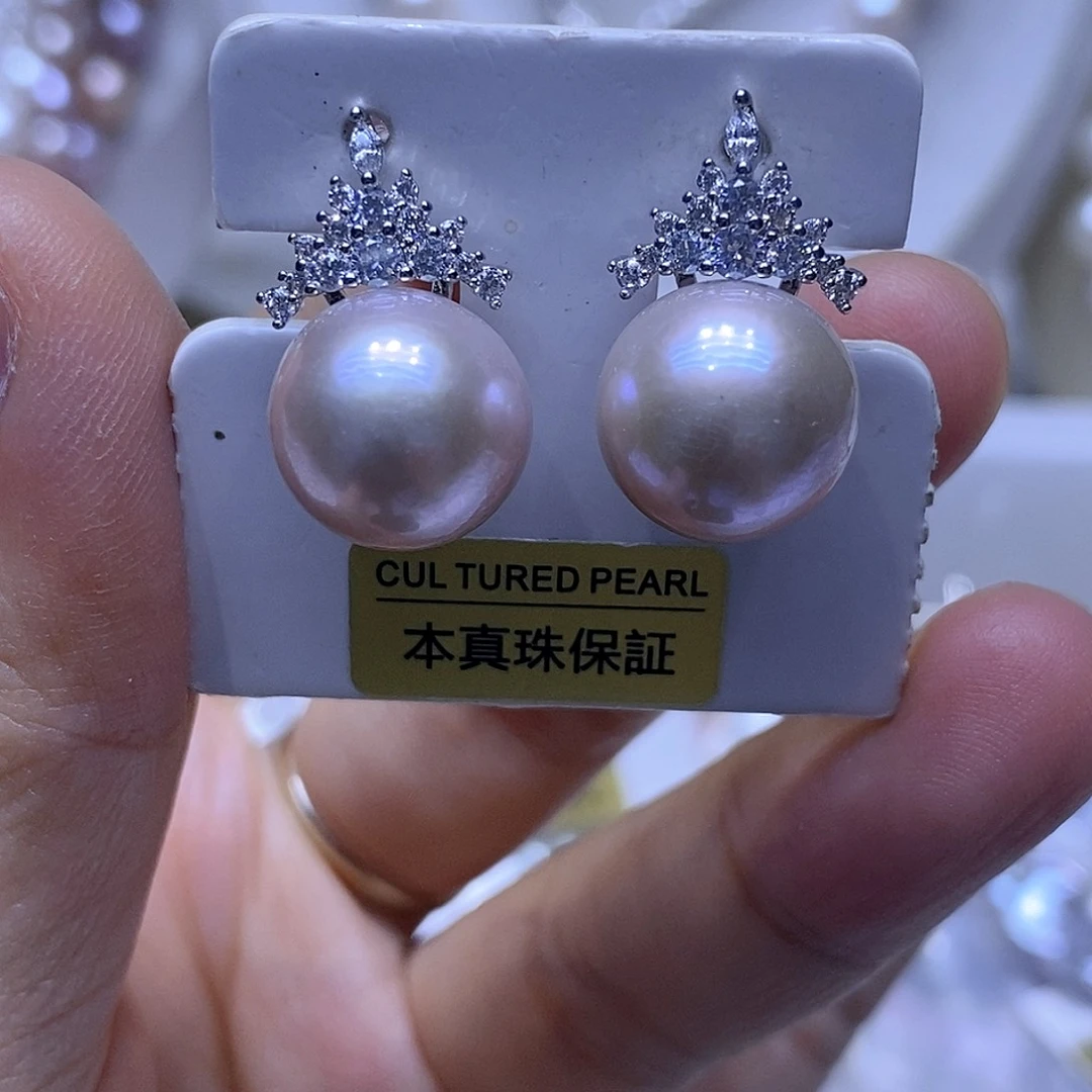 银S925镶嵌淡水珍珠吊坠或者耳钉