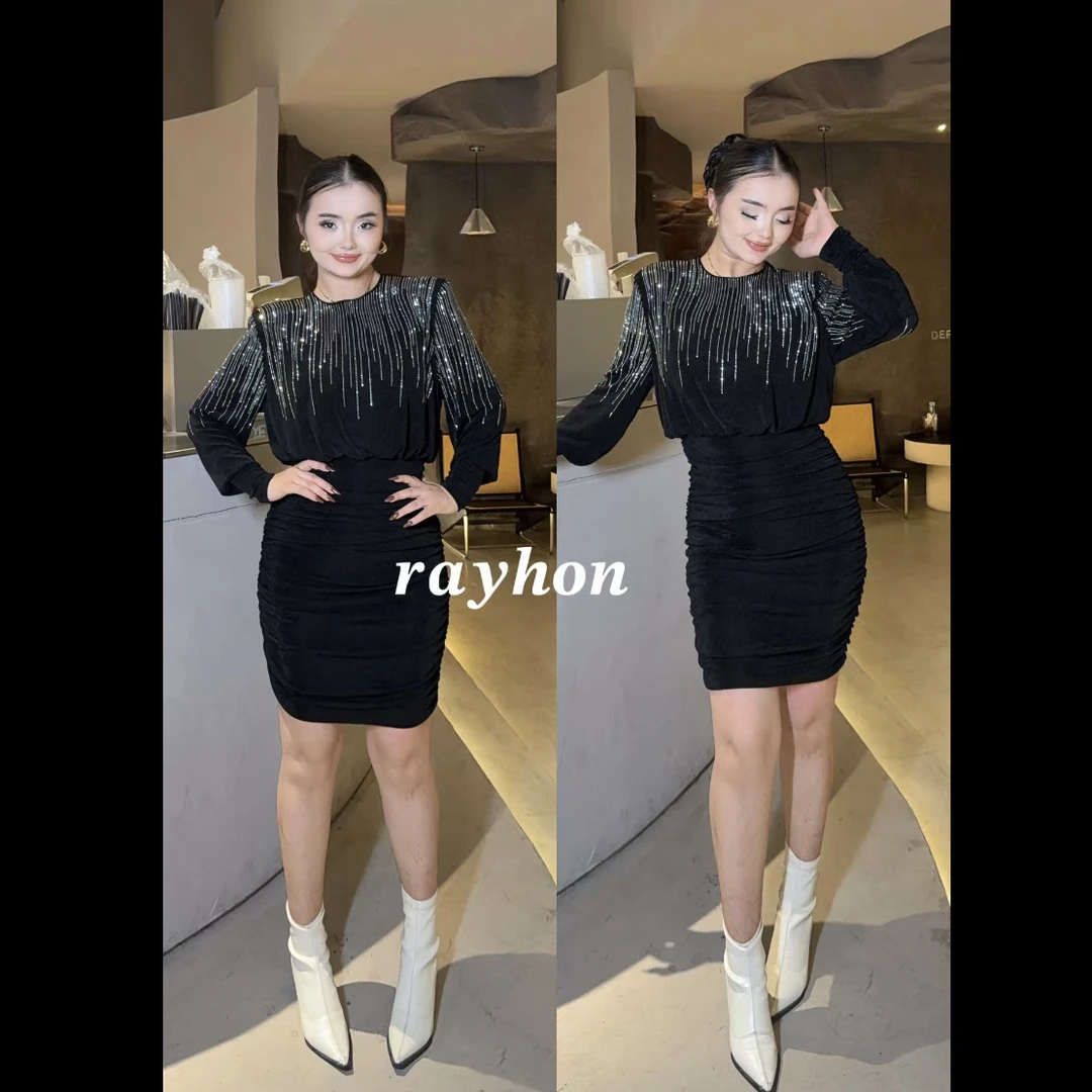 Rayhon原创高定醋酸包臀性感气质时尚修身显瘦连衣裙