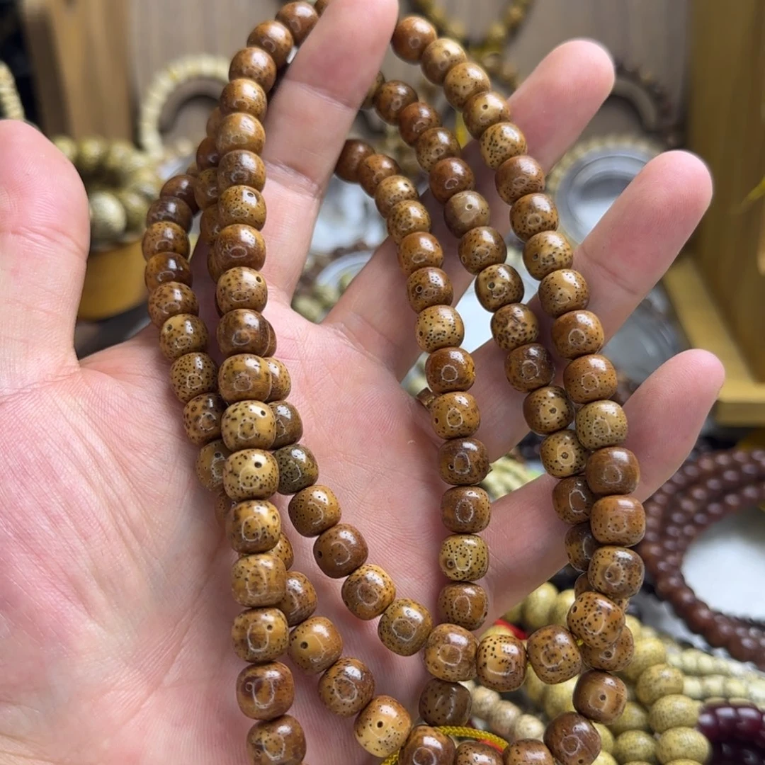 野***味吊坠星月菩提陈籽虎皮