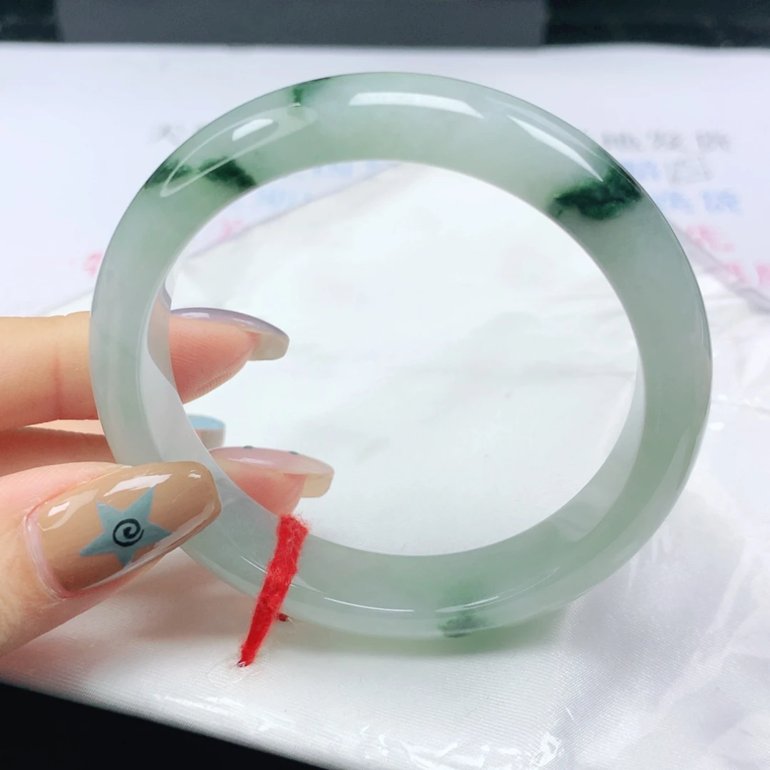 翡翠未镶嵌手镯翡翠54.0飘花正圈