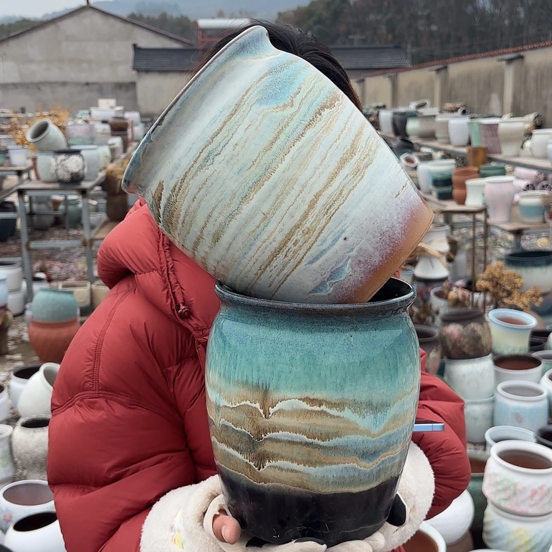 口径18高度20两个色山水