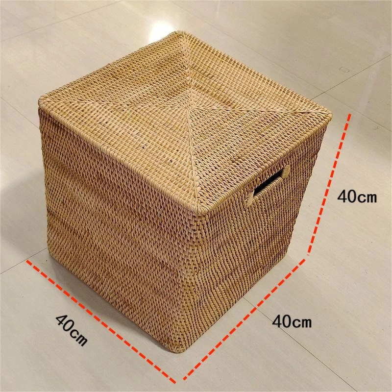 植物真藤纯手工编织40*40*40cm收纳筐