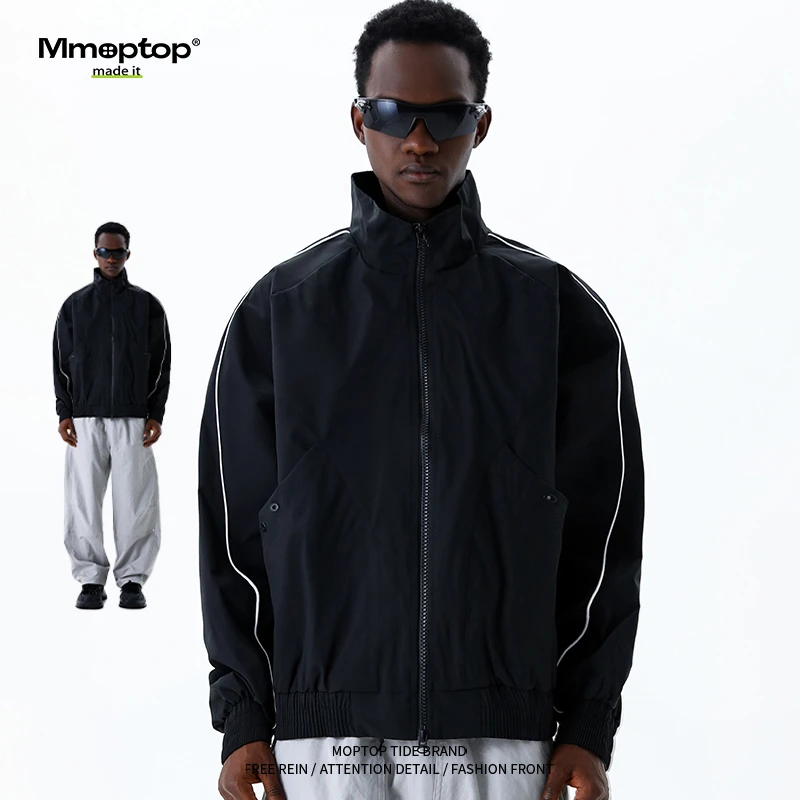 Mmoptop潮牌立领飞行夹克男士秋冬季新款轻奢痞帅高级感休闲外套