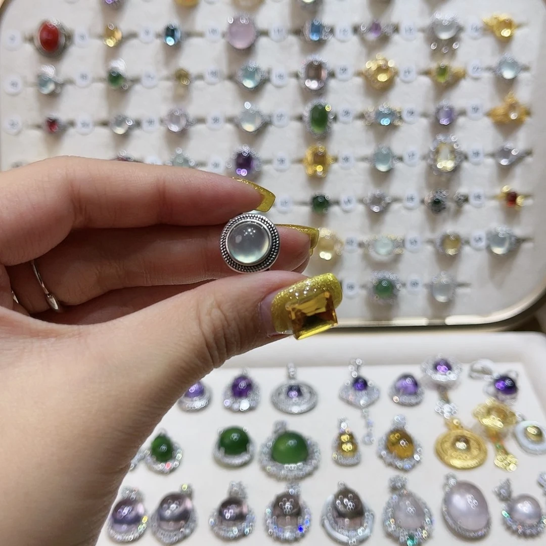 蛇纹石玉颈饰银S925镶嵌柳**.