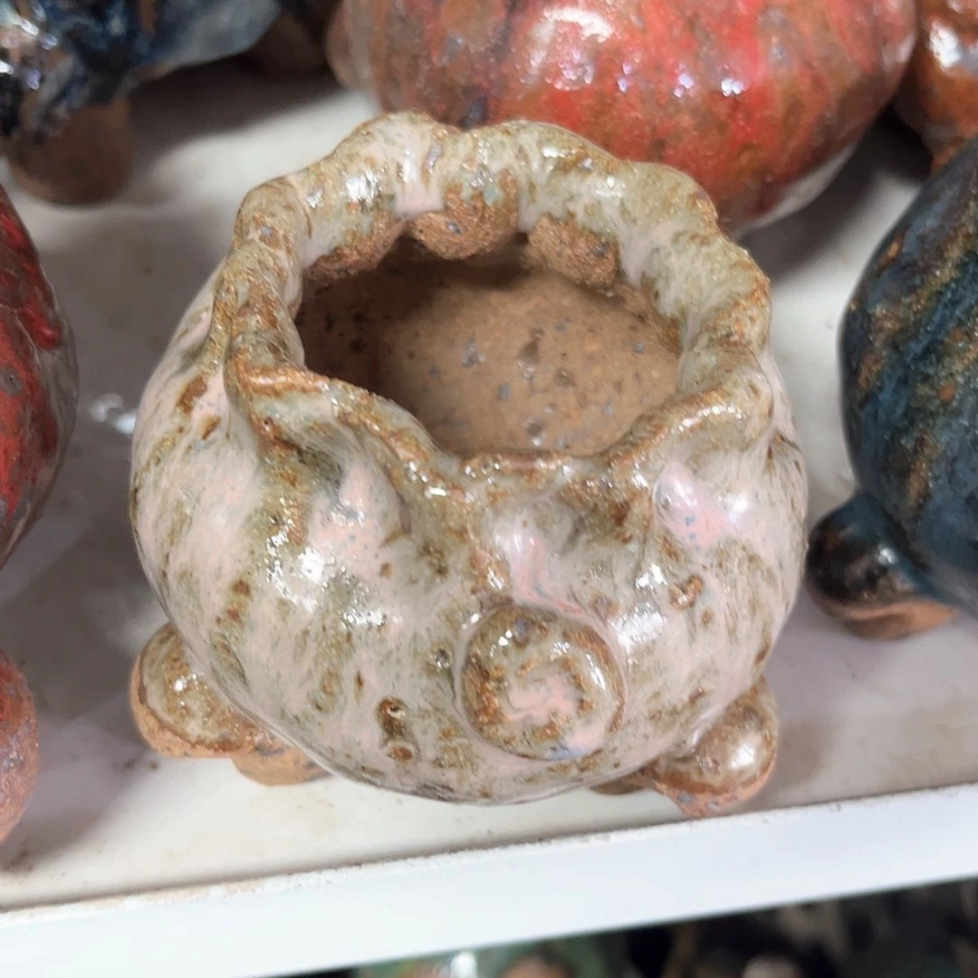 泥塑古镇炻陶花盆