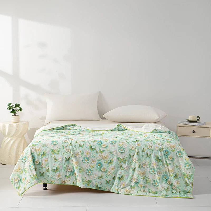 【晴美】5D数码印凉感丝大豆夏被-蝶舞