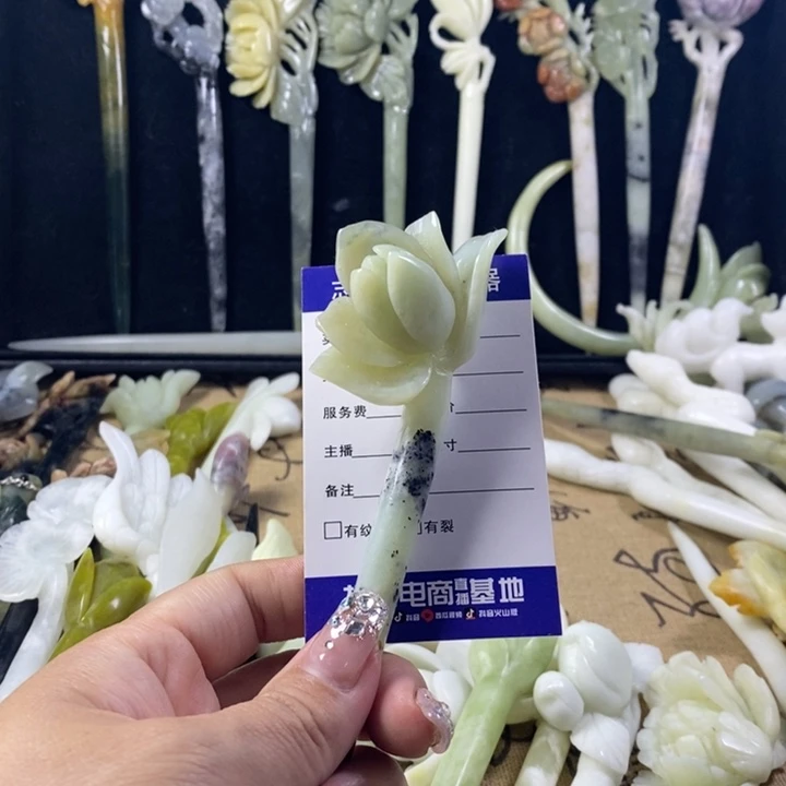 蛇纹石玉未镶嵌发饰