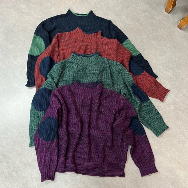 2025秋冬新款色织半高领短款洋气百搭拼色套头女针织衫3718