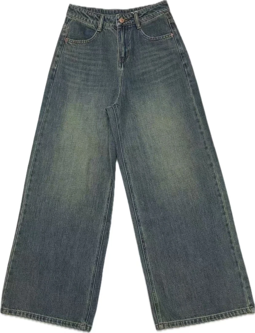 Q2086款：春季牛仔大阔腿裤