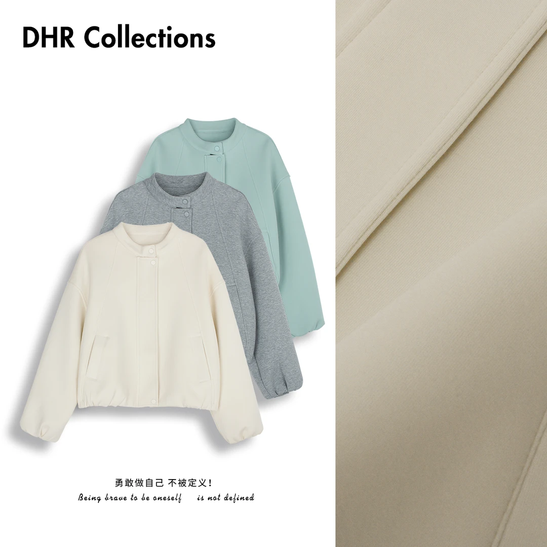 豆豆【素影】美式复古短款外套女2025春秋新款高级感夹克上衣D5836