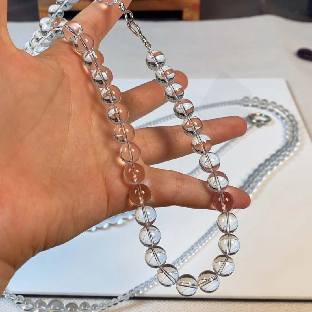 项链白水全净体 圆珠10长扣