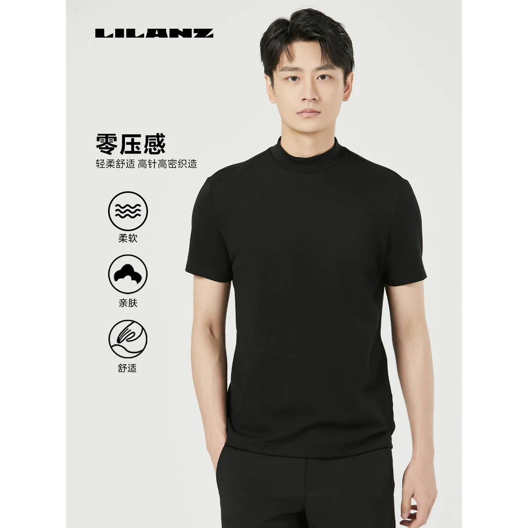 Lilanz/利郎高端T恤（短袖）男士柔软舒适亲肤圆领零压春秋24QTX910
