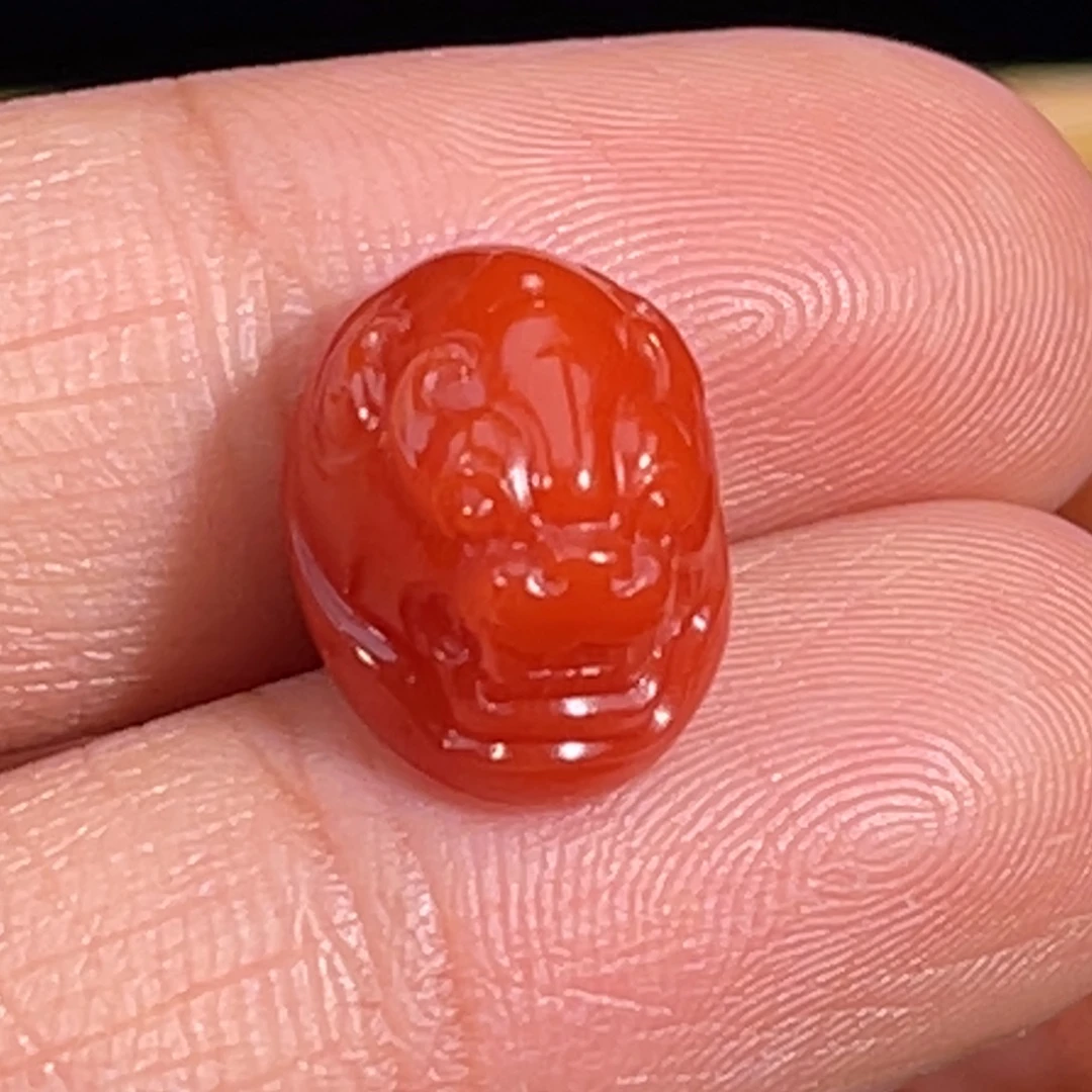 南红玛瑙未镶嵌兽面13mm