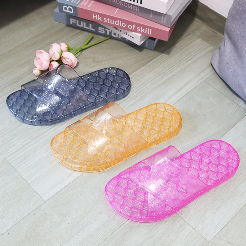 水晶拖鞋酒店洗澡透明女凉拖鞋2025夏季新款室内时尚居家一字女拖