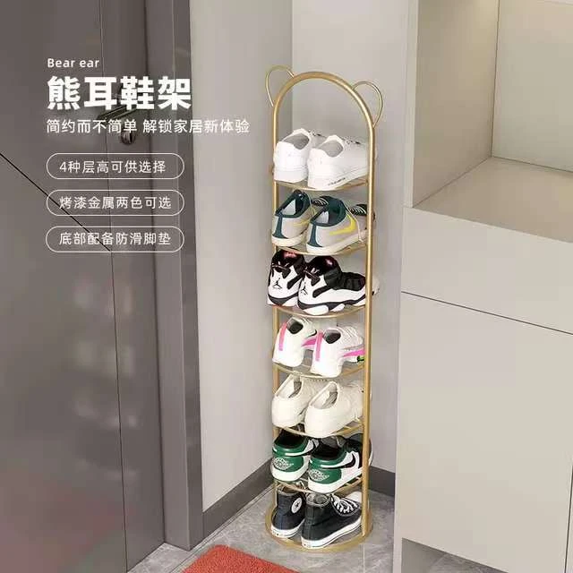 创意经济型落地新款铁艺鞋架子轻奢简易家用门口多层窄鞋架