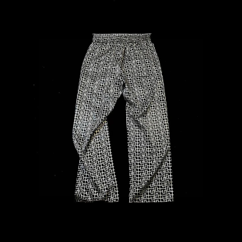 GOYN时尚男士休闲裤2025夏季百搭速干垂感印花透气男装宽松直筒裤