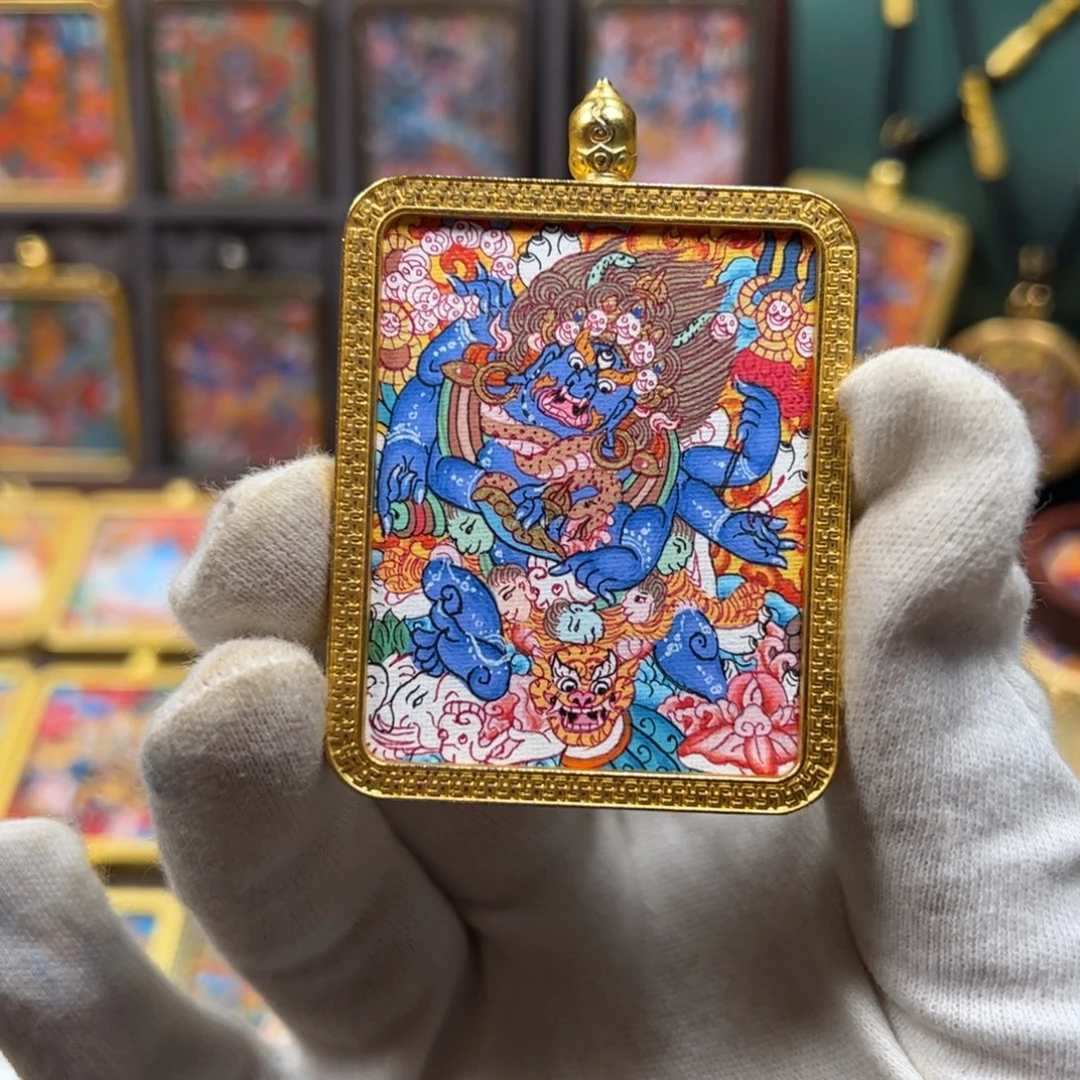 吊坠大黑天题材唐卡作品