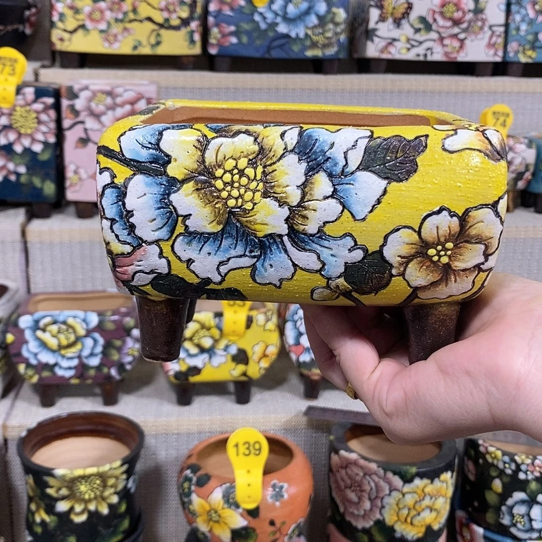 景德镇精品暮年花盆11.5/7.5/9.5