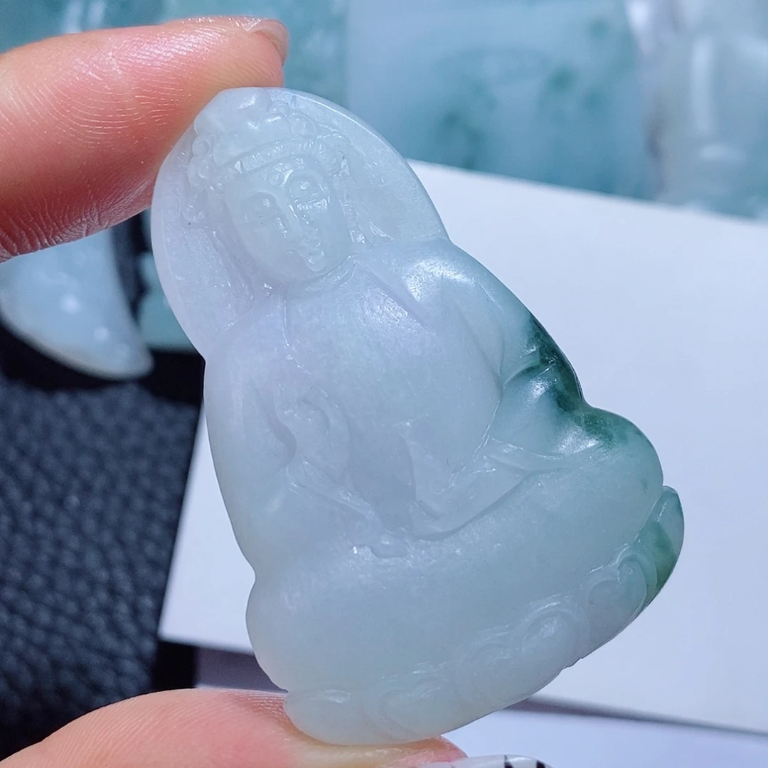 定制翡翠未镶嵌毛货付款后确认抛光
