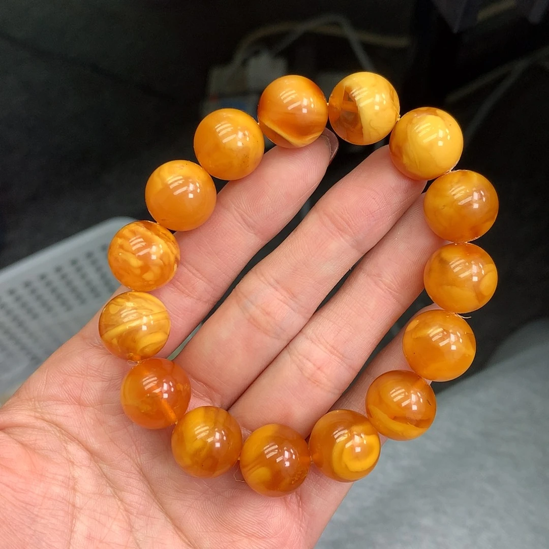 琥珀未镶嵌珠宝奇石14mm➕