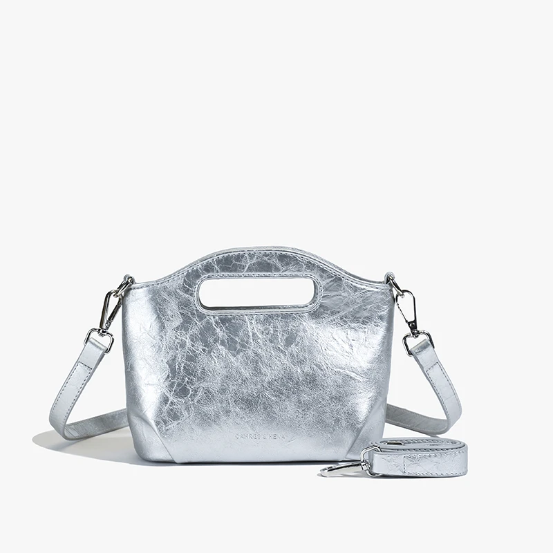 2025新款银色小众设计手提小包时尚单肩斜跨小包包手机包女包