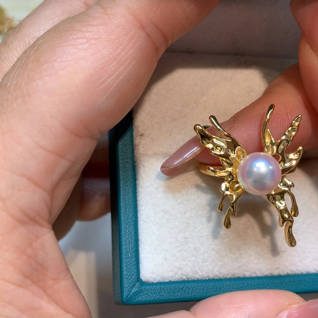 海水珍珠戒指银S925镶嵌